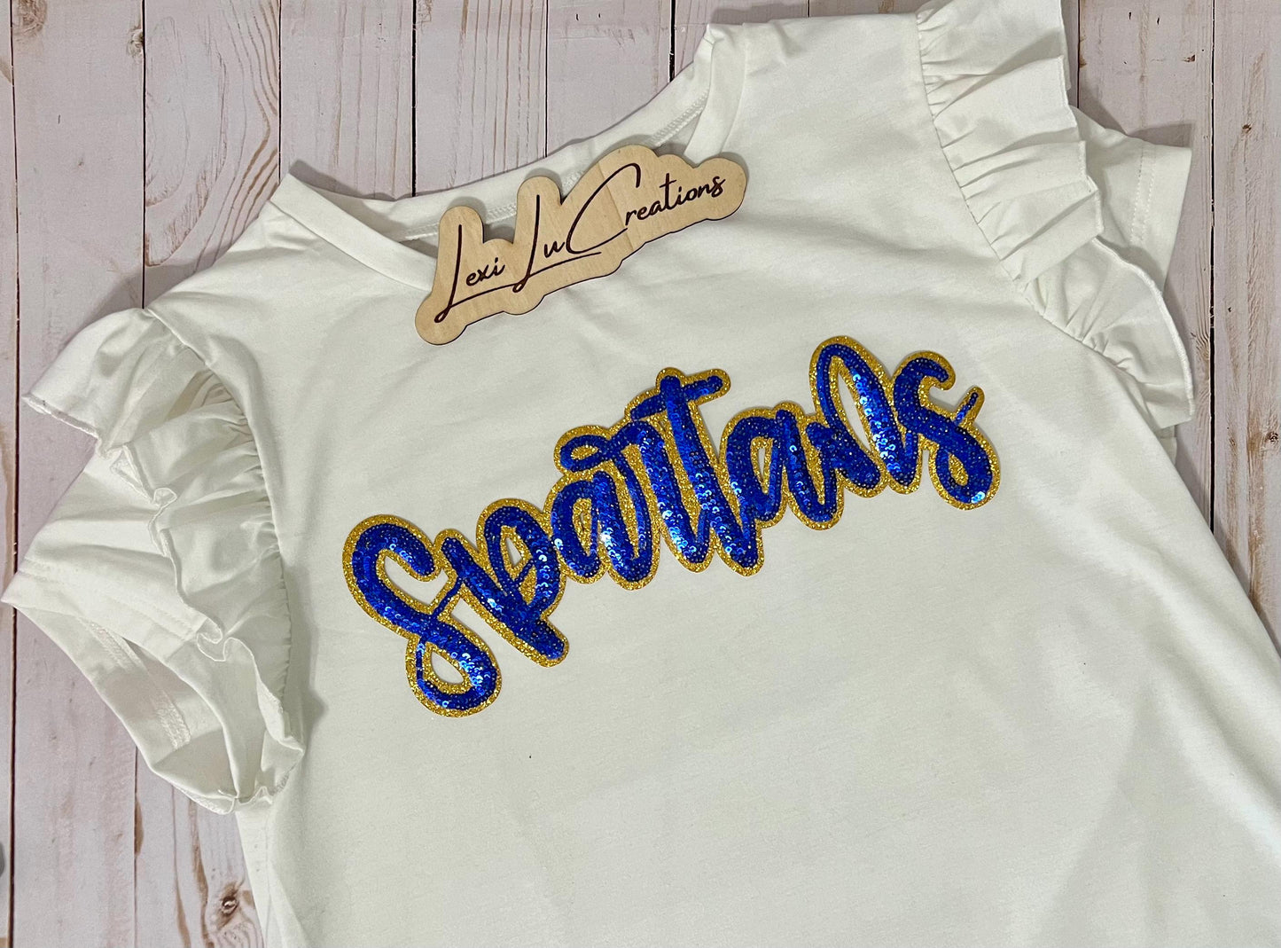 SPARTANS Iron On Sequin Patch | Mascot Sequin Patch