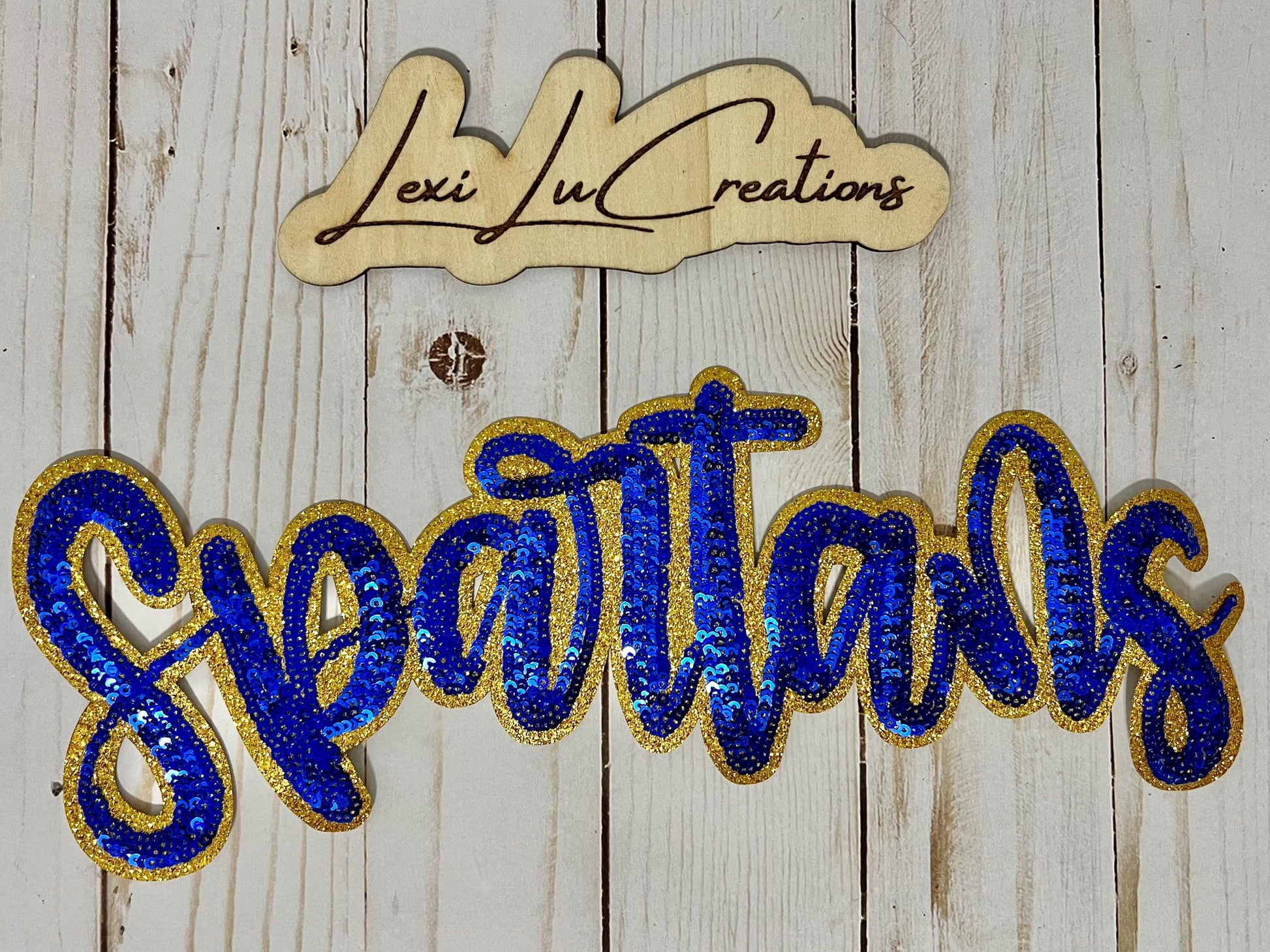 SPARTANS Iron On Sequin Patch | Mascot Sequin Patch