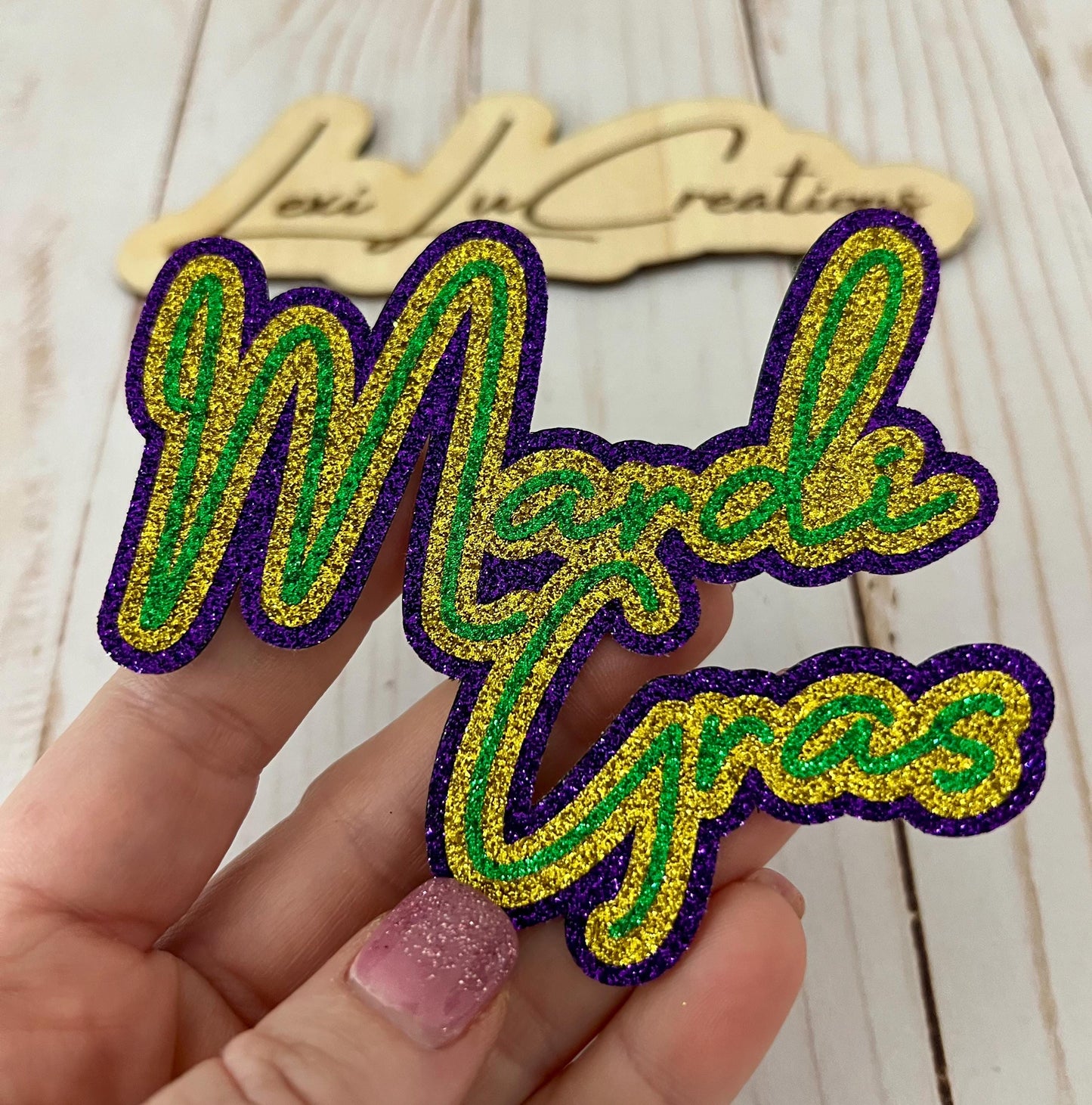 Custom Mardi Gras Glitter Iron On Patch | Custom Word Iron On Patch | Custom Name Patch | Hat Patch