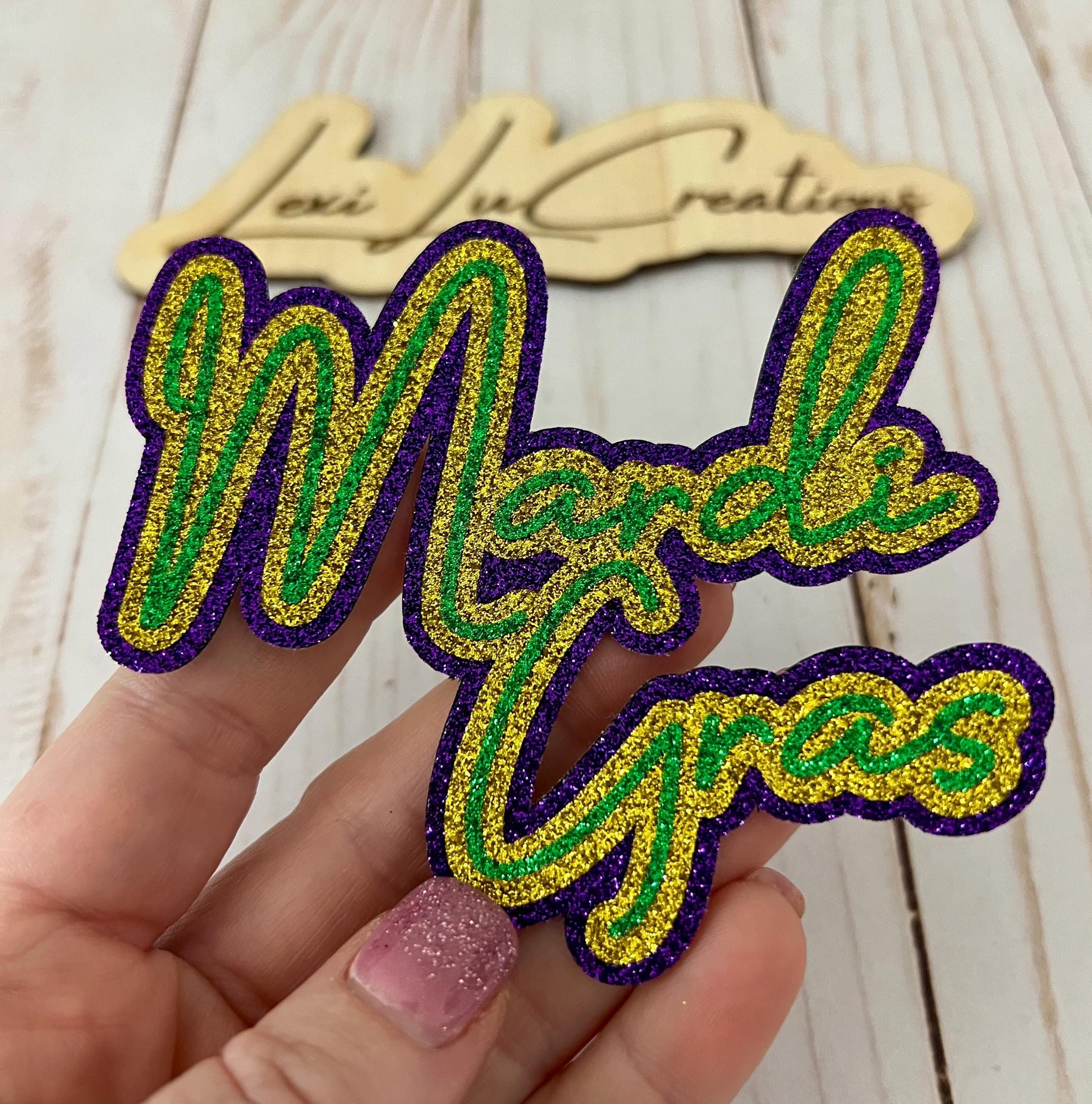 Custom Mardi Gras Glitter Iron On Patch | Custom Word Iron On Patch | Custom Name Patch | Hat Patch