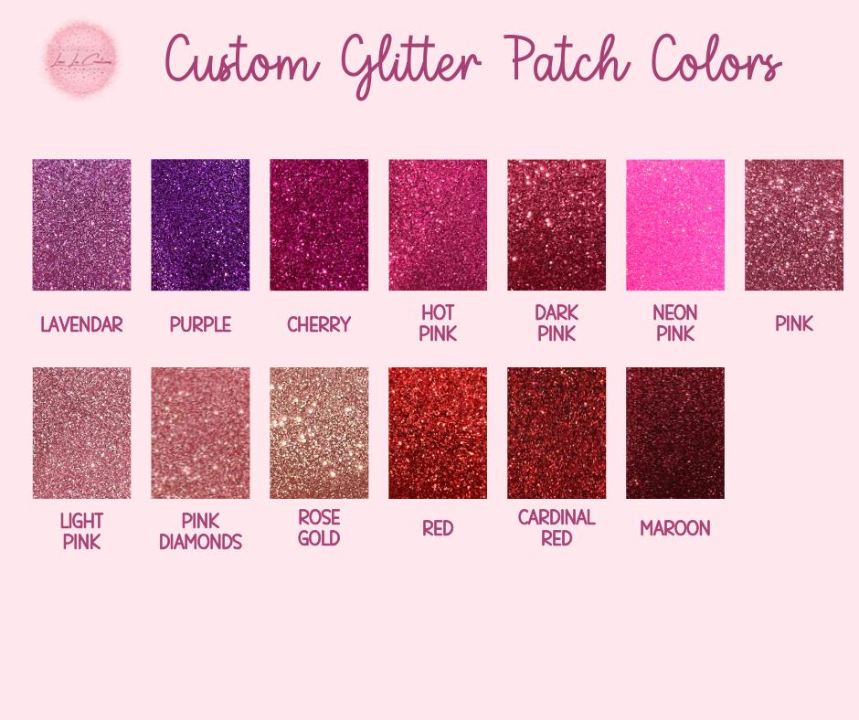 Custom Word 3 in Glitter Iron On Patch | Custom Word Iron On Patch | Custom Name Patch | Hat Patch | Custom Patch