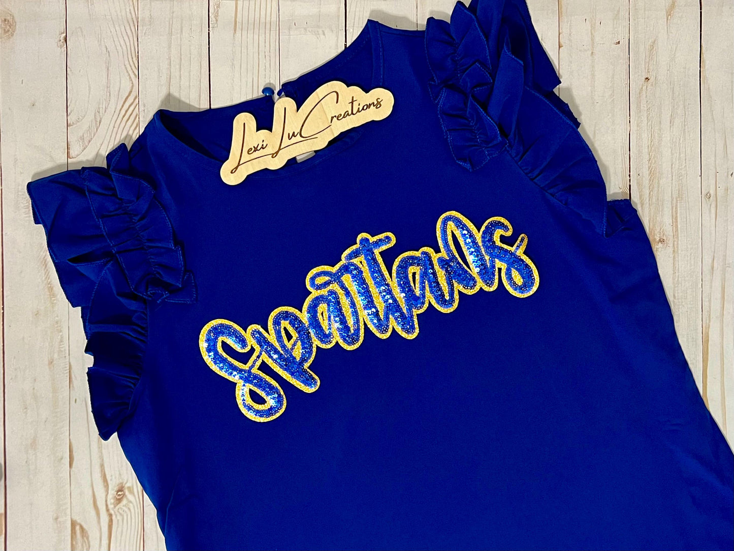 SPARTANS Iron On Sequin Patch | Mascot Sequin Patch