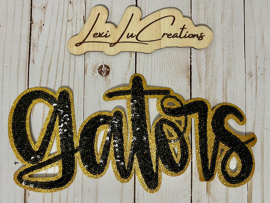 GATORS Iron On Sequin Patch | Mascot Sequin Patch