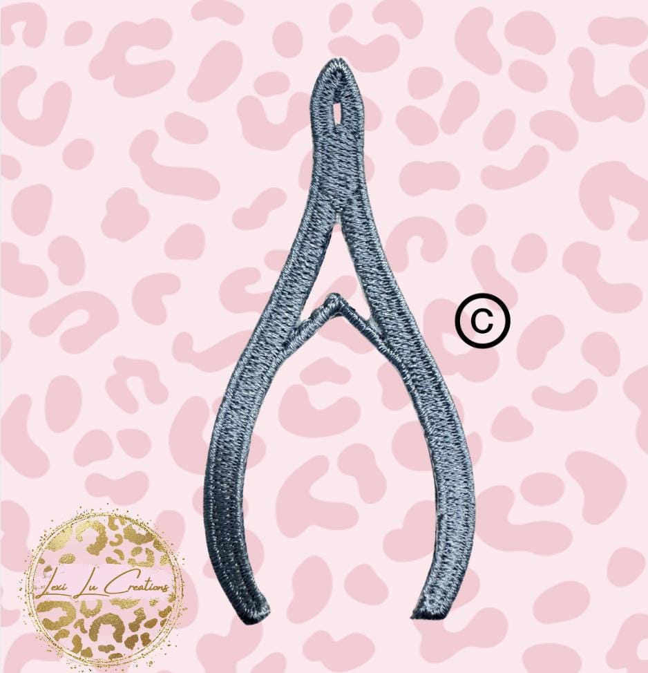 Pink Nail Polish Embroidered Iron On Patch | Hat Patch | Salon | Stylist