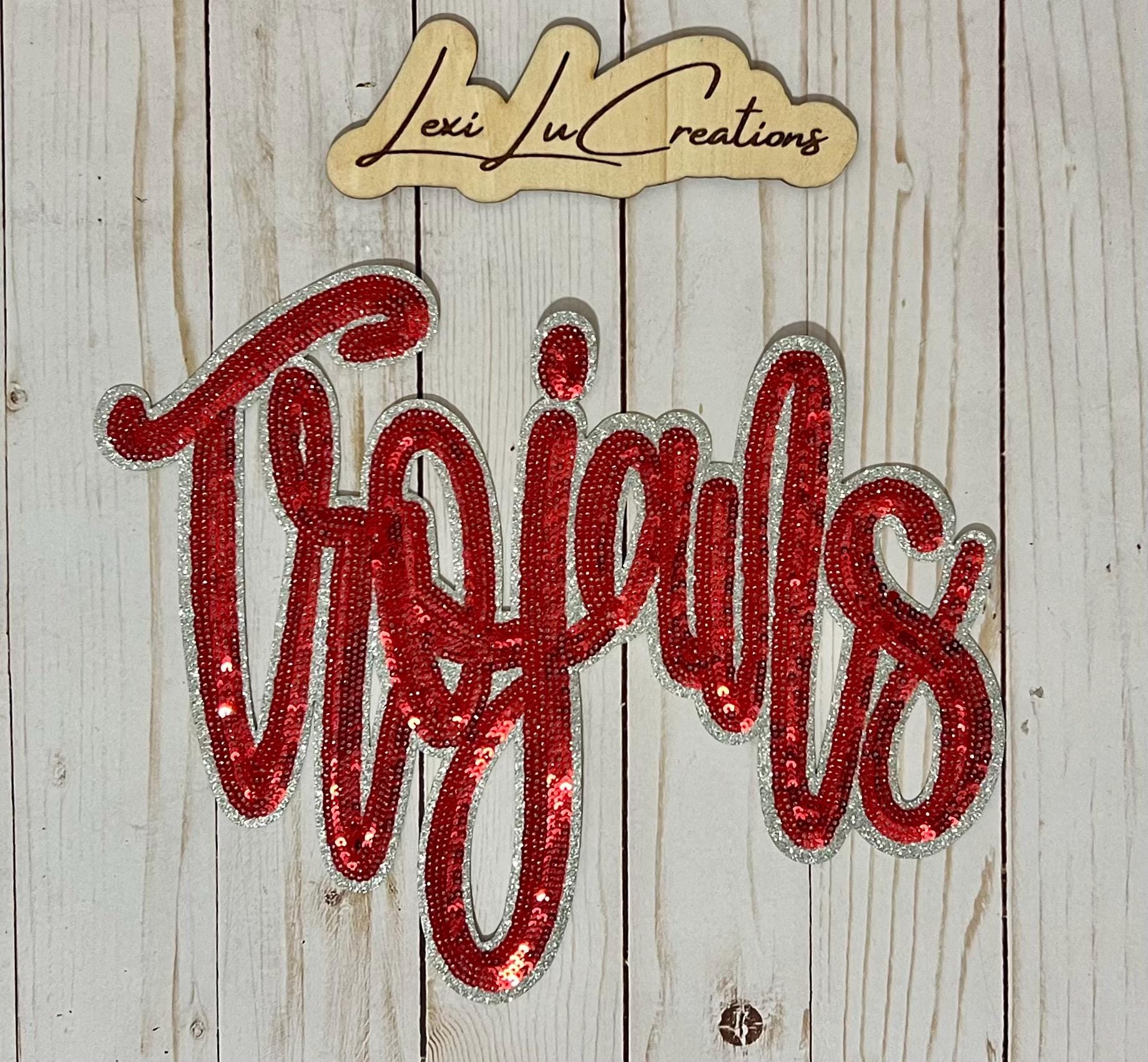 Trojans Sequin Iron On Patch | Mascot Patch