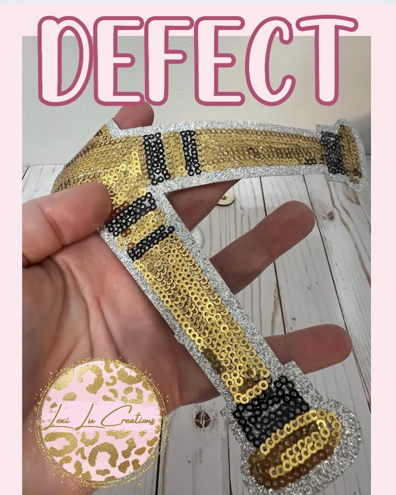 DEFECT Baseball or Softball Bats Sequin Iron On Patch | PLEASE READ Description