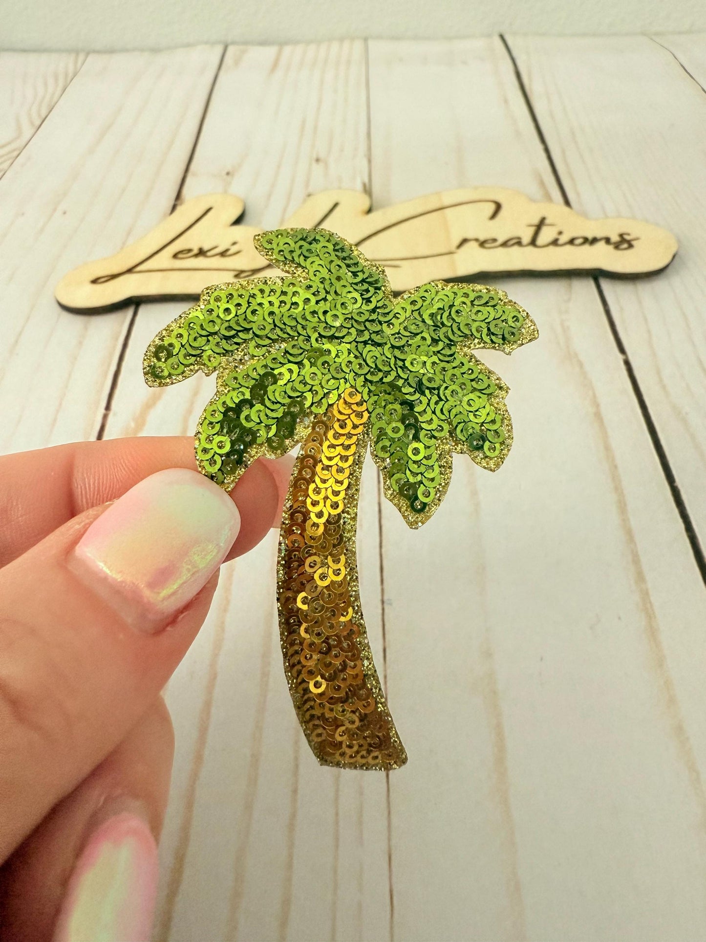 Palm Tree Sequin Iron On Patch| Hat Patches | Summer | Ocean | Beach