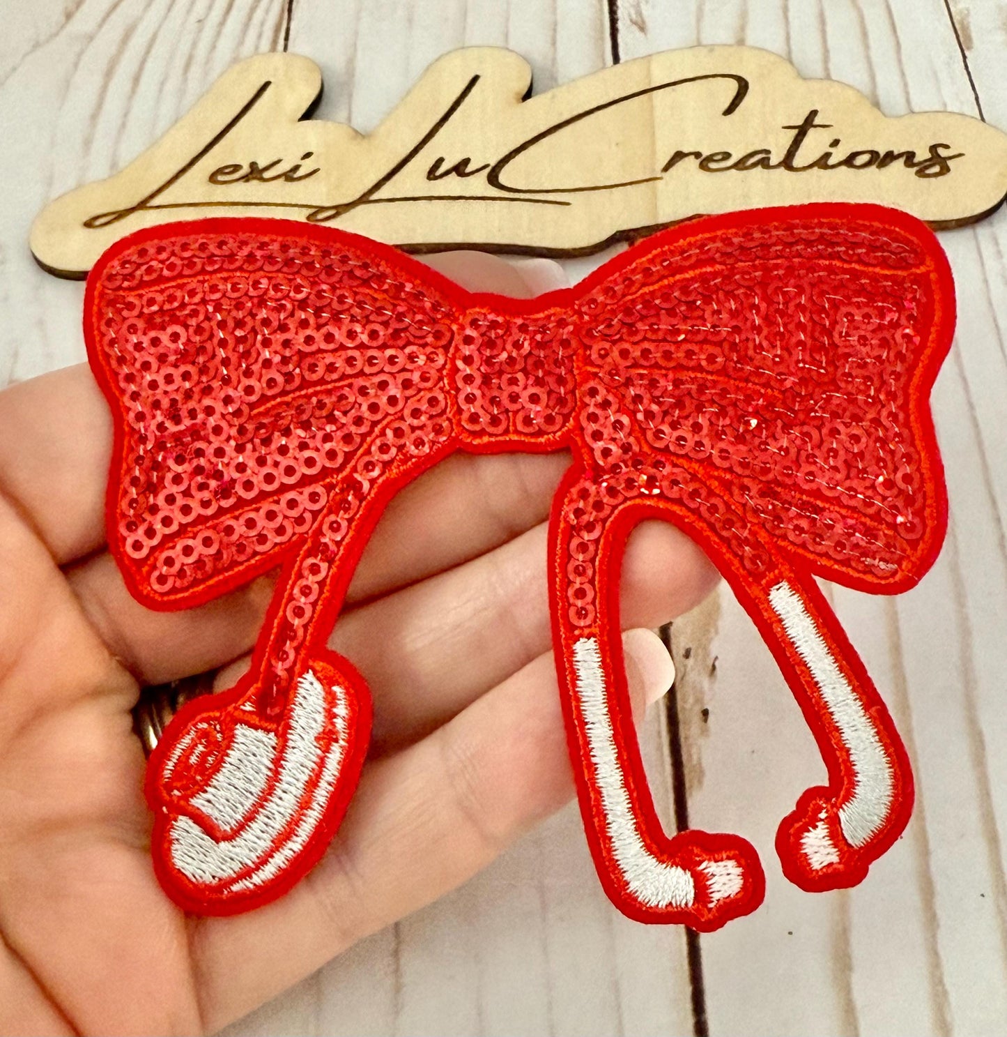 Coquette Nurse Stethoscope Sequin Bow Iron On Patch | Hat Patches | Coquette