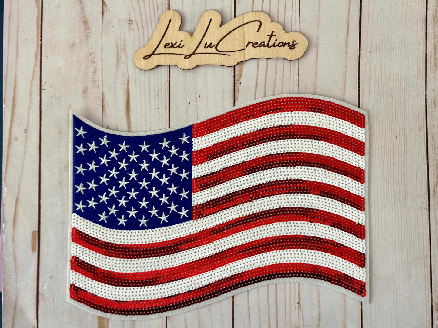 USA Flag Iron On Patch | Red White and Blue Sequin Patch | Memorial Day Sequin Patch | 4th of July Sequin Patch | America | Shirt Patch