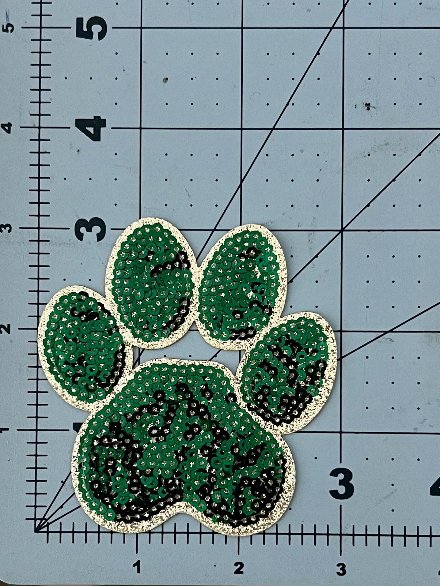 Paw Print Sequin Iron On Patch | Sequin Hat Patch