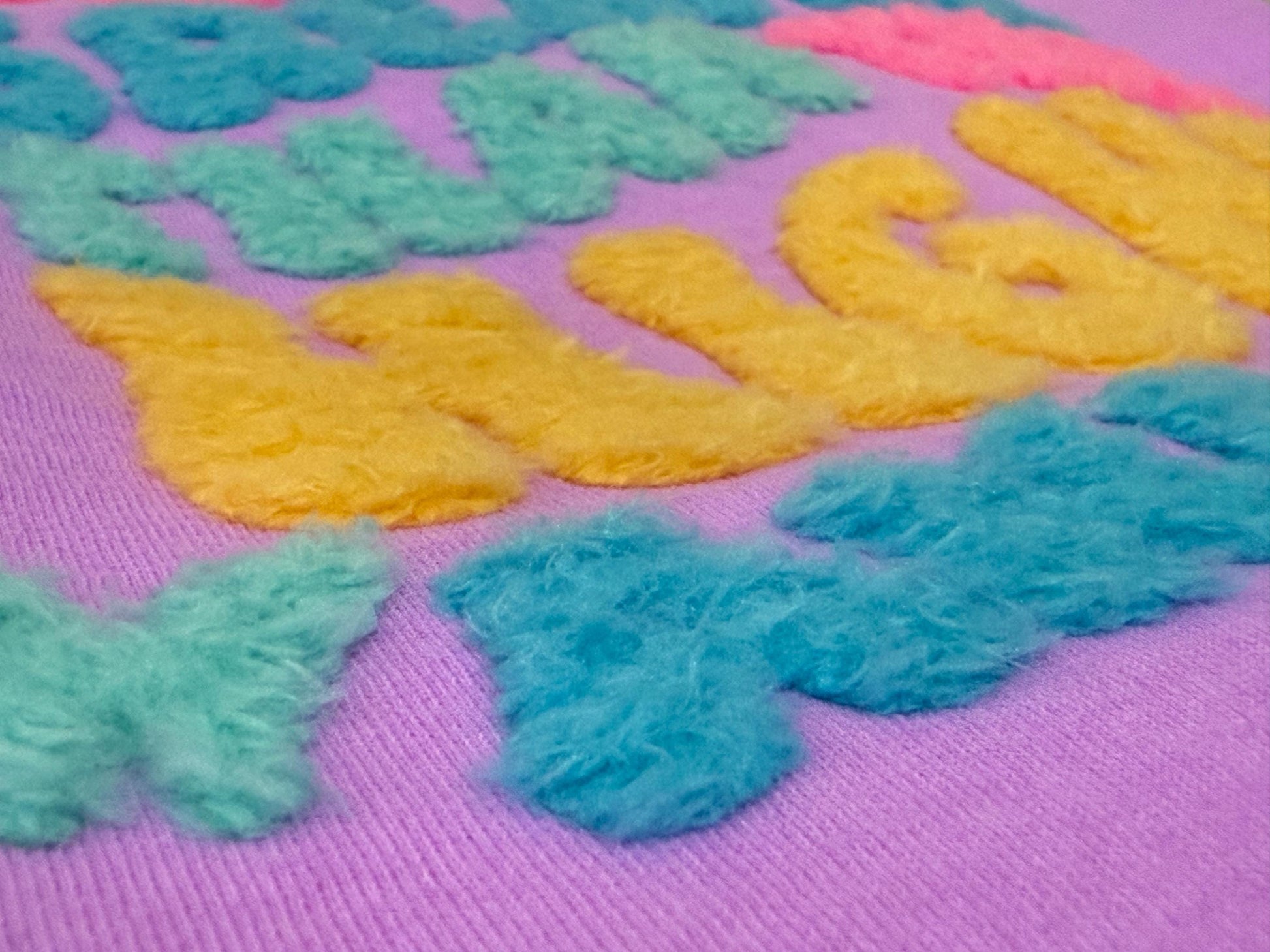 GOD is Greater than the Highs and the Lows EXCLUSIVE Fluffy Patch Shirt | Pink, Blue, Yellow and Teal