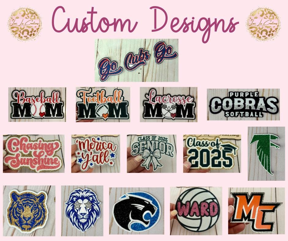 Custom Word 9 in Glitter Iron On Patch | Custom Word Iron On Patch | Custom Name Patch | Hat Patch | Custom Patch