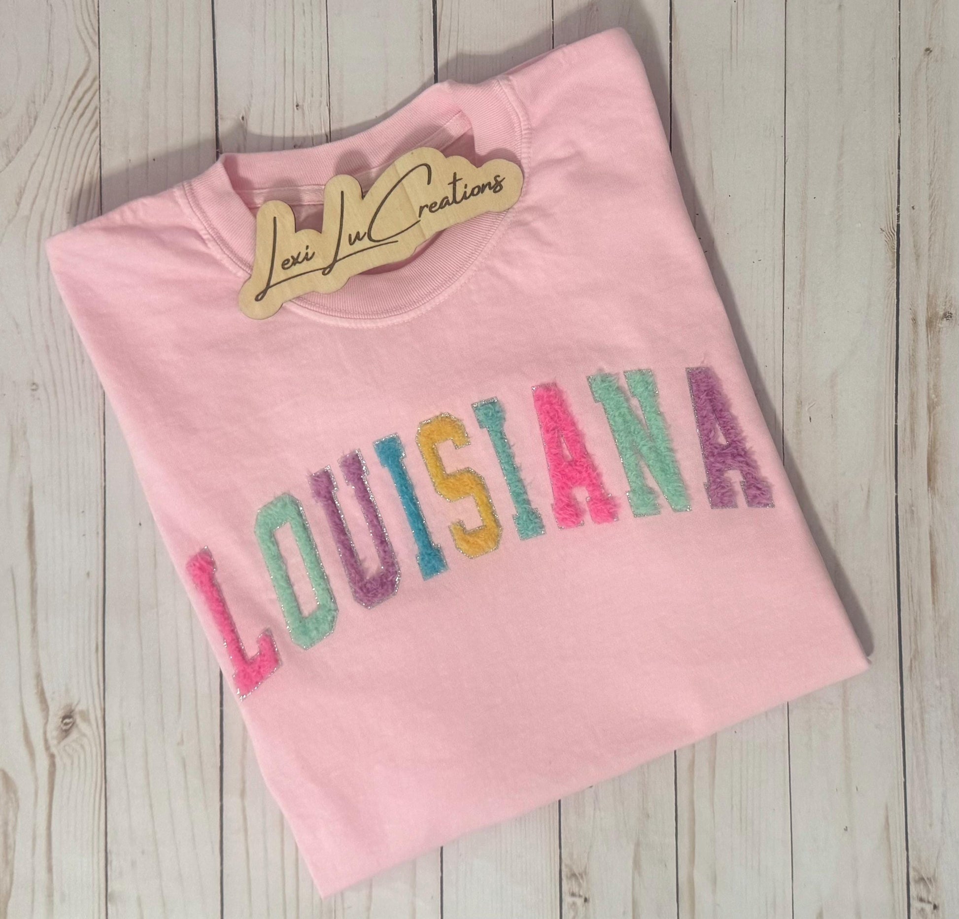 Louisiana EXCLUSIVE Fluffy Patch Shirt | Pink, Blue, Yellow, Mint, Purple and Teal