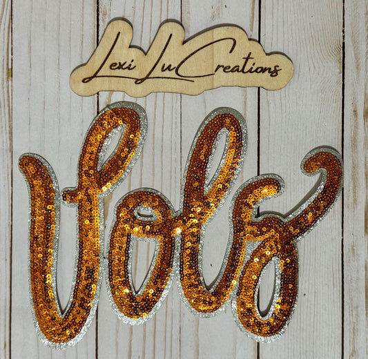 Tennessee Vols Sequin Iron On Patch | Orange Sequin Patch | Vols | Tennessee Patch