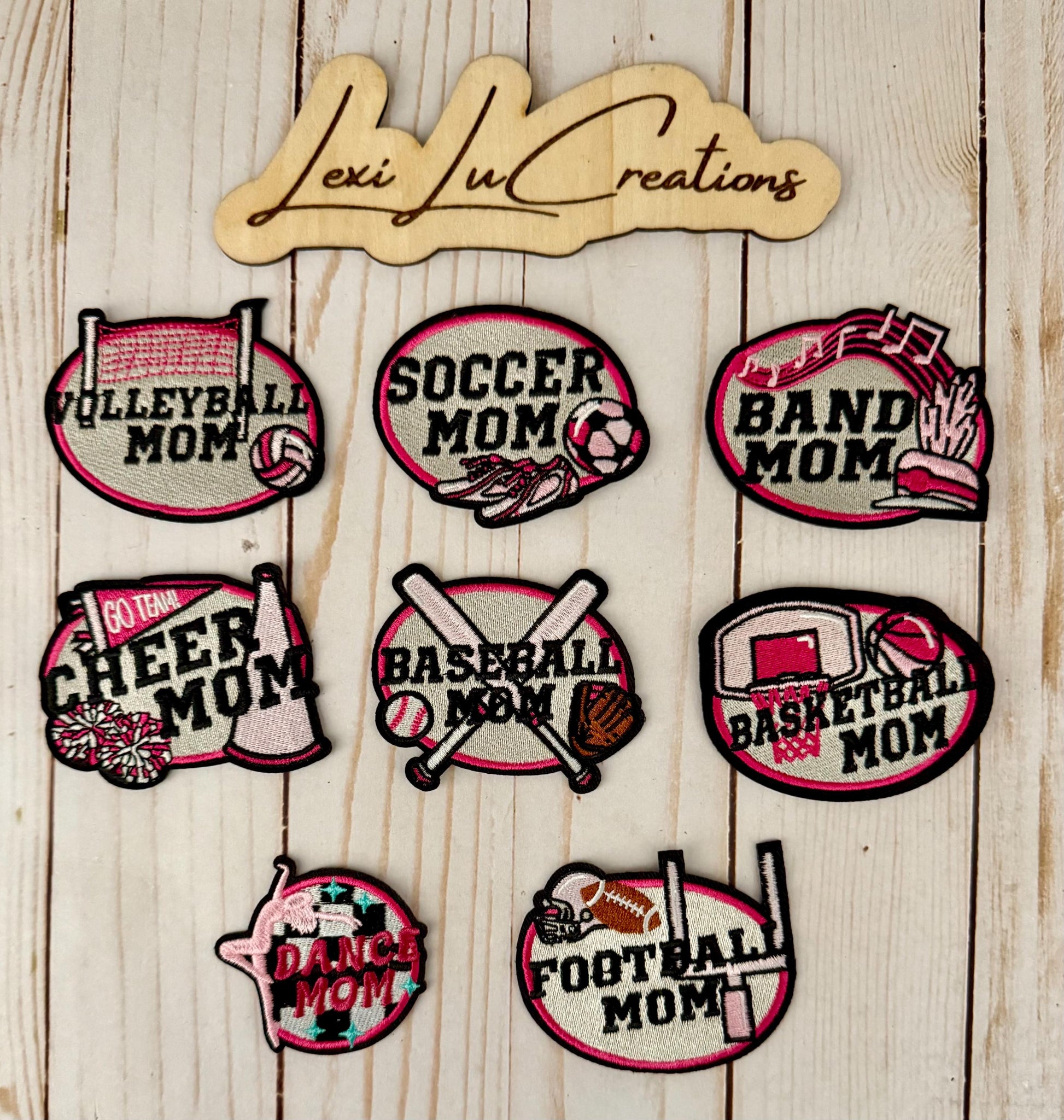 Softball Lightning Bolt Embroidered Iron On Hat Patch