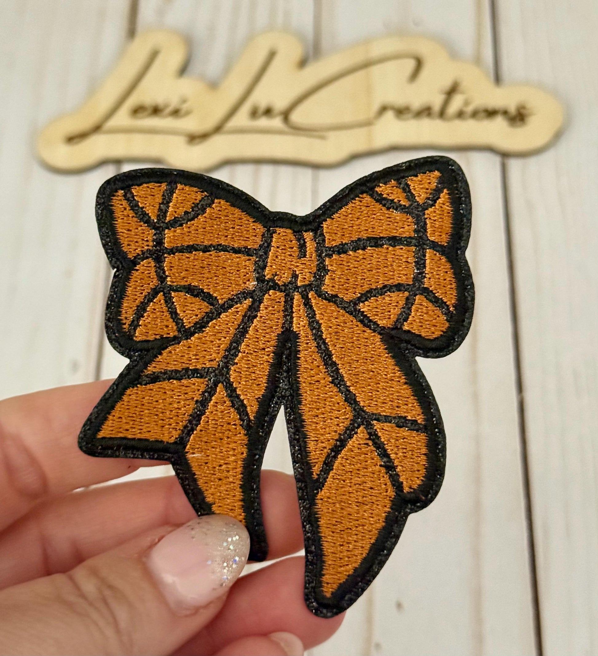 Volleyball Bow Embroidered Iron On Hat Patch | Volleyball Coquette Patch