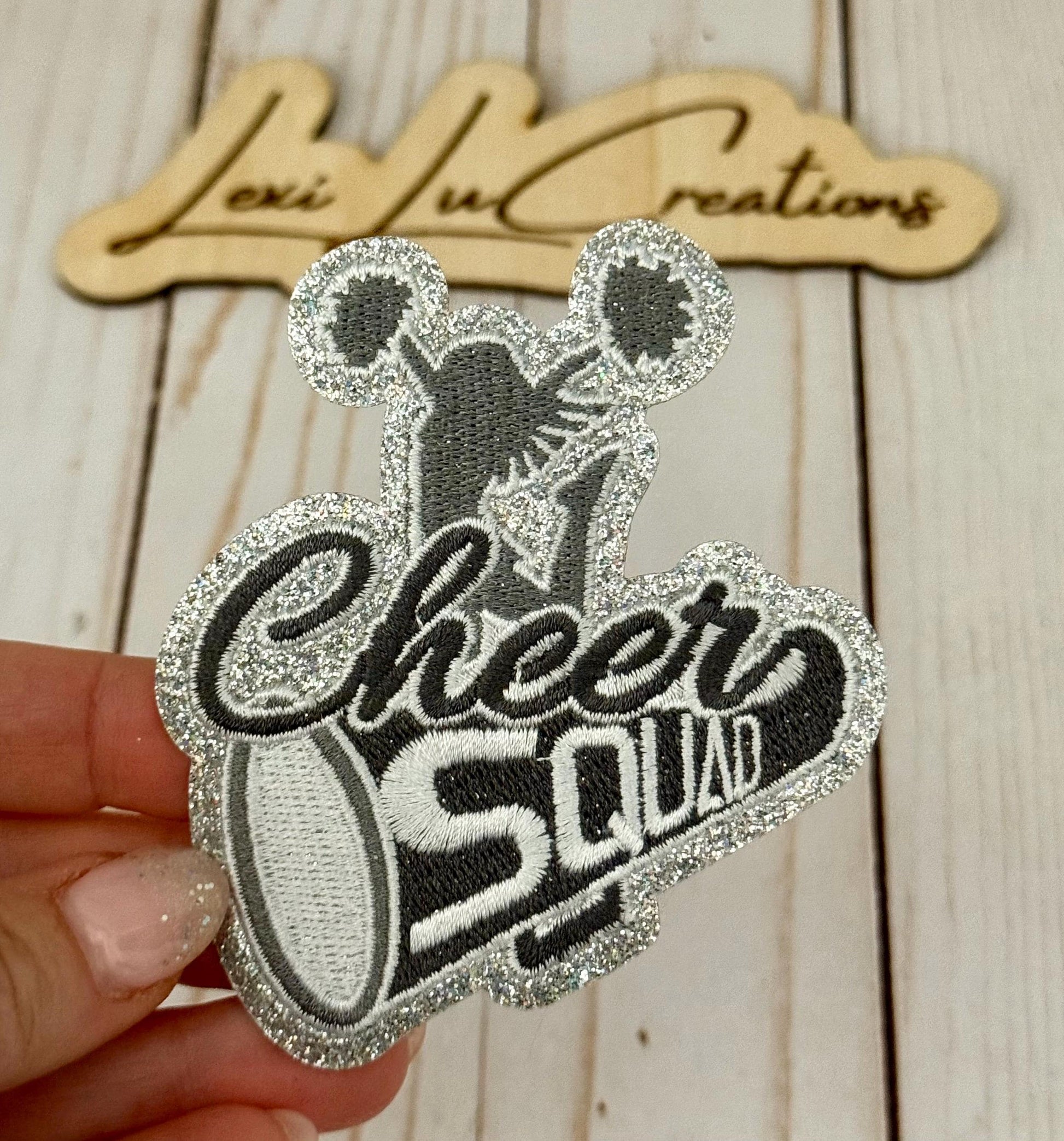 Cheer Squad Embroidered Iron On Hat Patch |