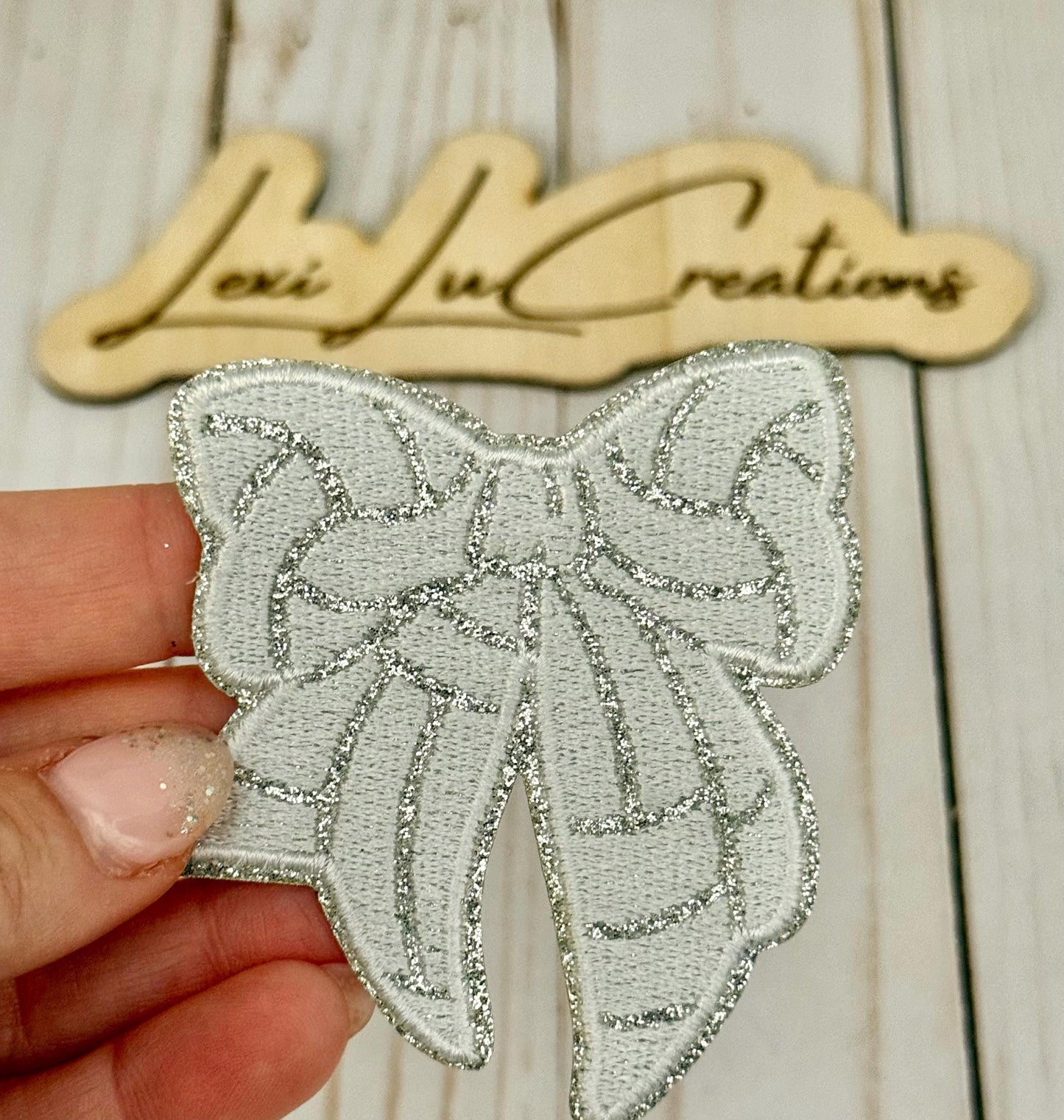 Volleyball Bow Embroidered Iron On Patch | Coquette Applique