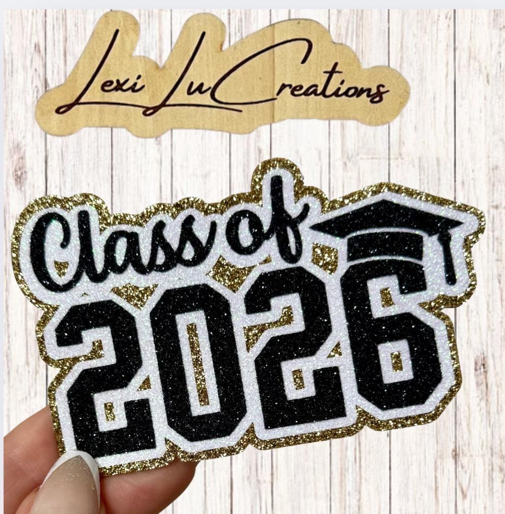 Class of 2026 Custom Glitter Iron On Patch | Custom Word Iron On Patch | Custom Name Patch | Hat Patch | Senior | Custom Patch