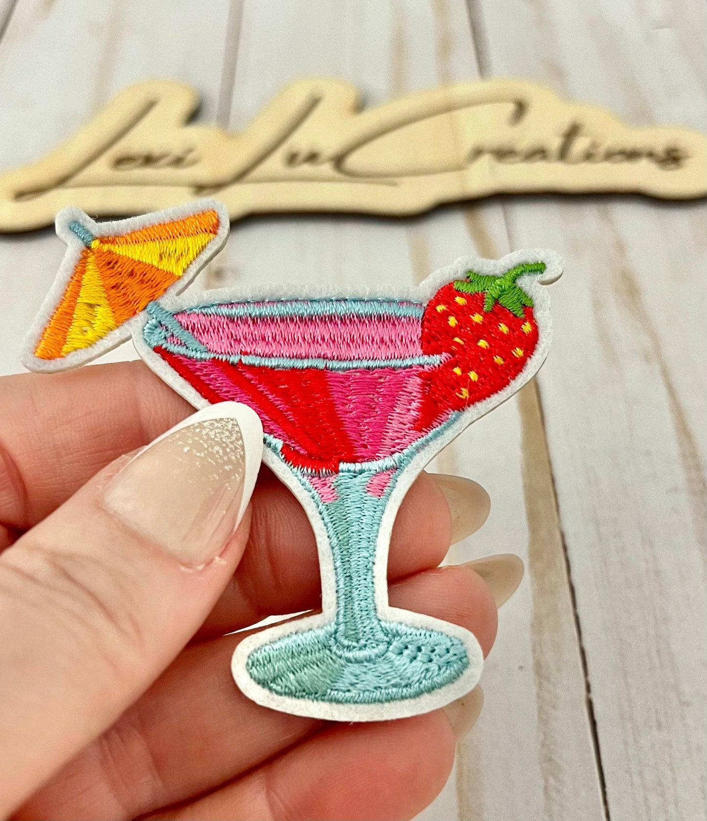 Hot Pink Martini Hat Patch