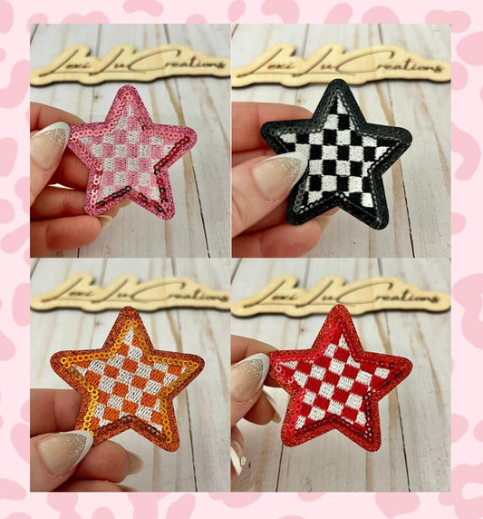 Checkered Star Hat Patches Only