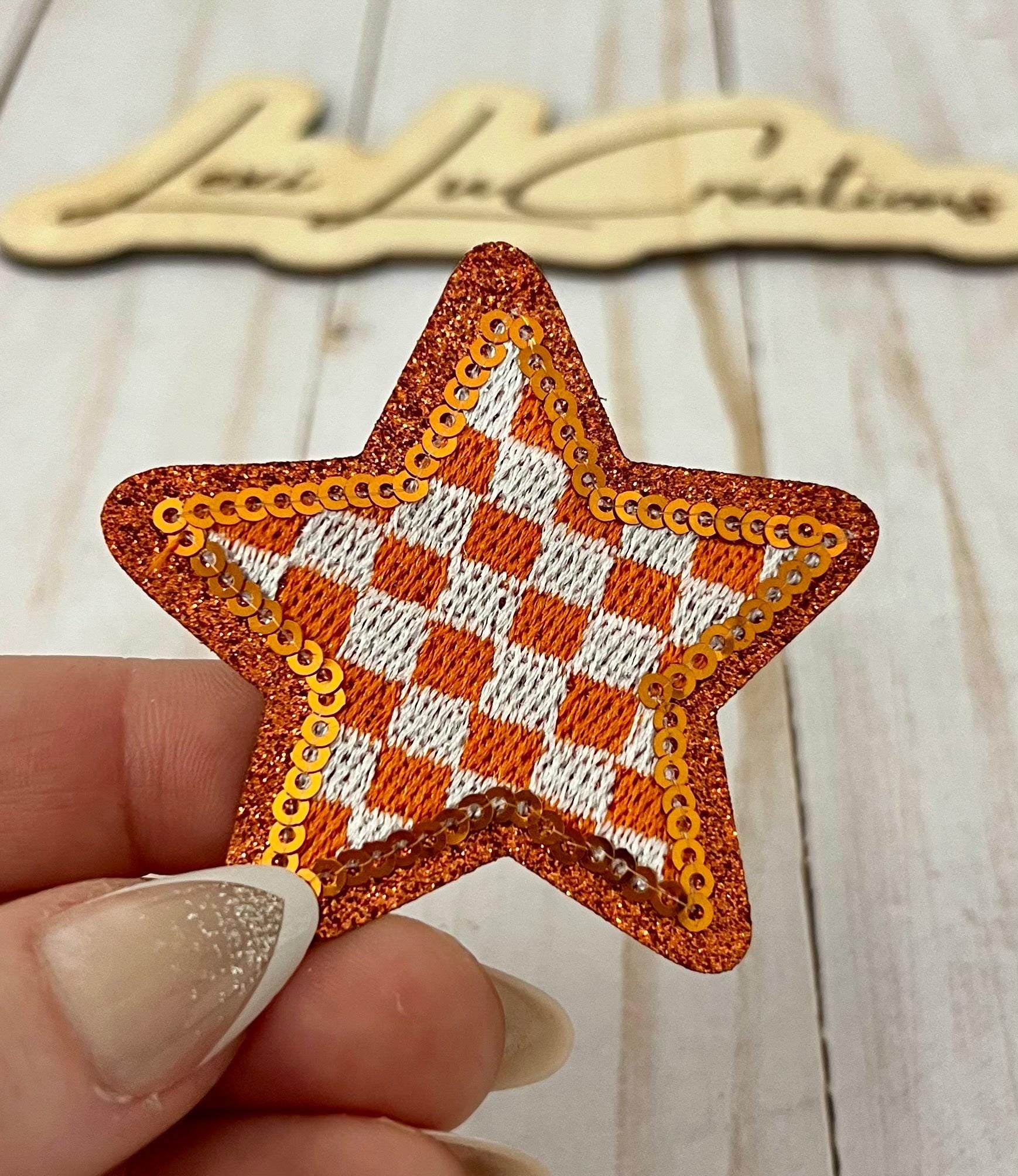 Checkered Star Hat Patches Only