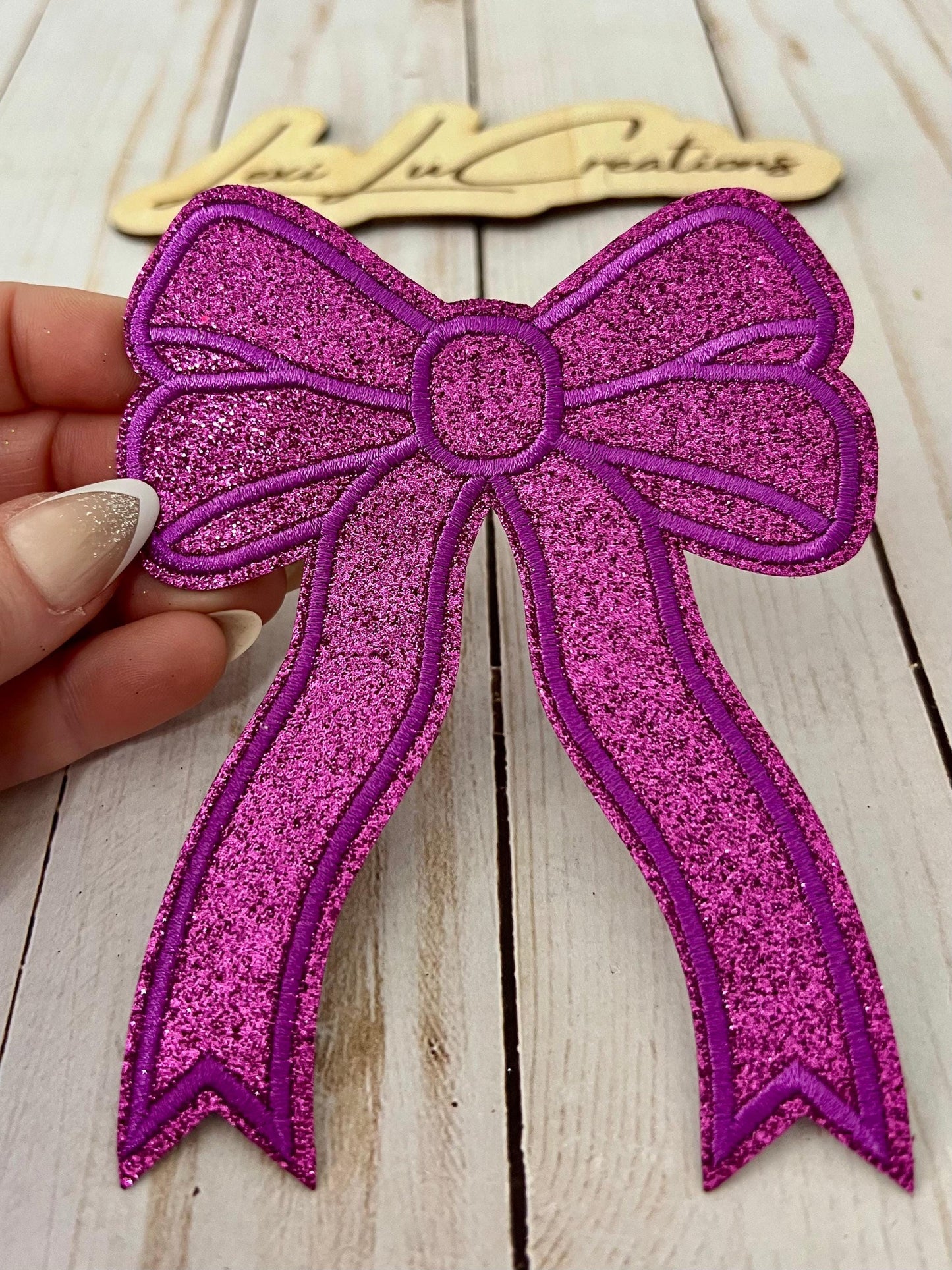 Glitter Bow Side Patches