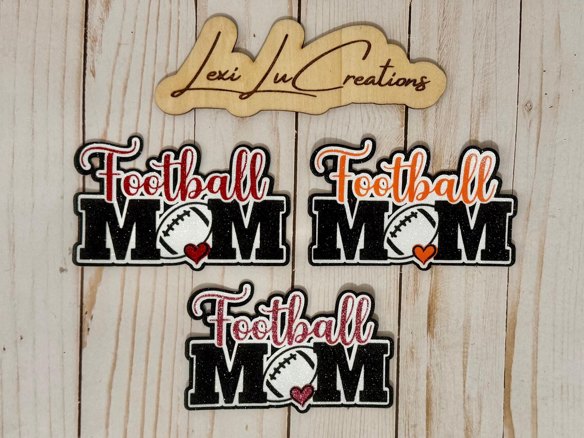 Football Mom Glitter Hat Patch