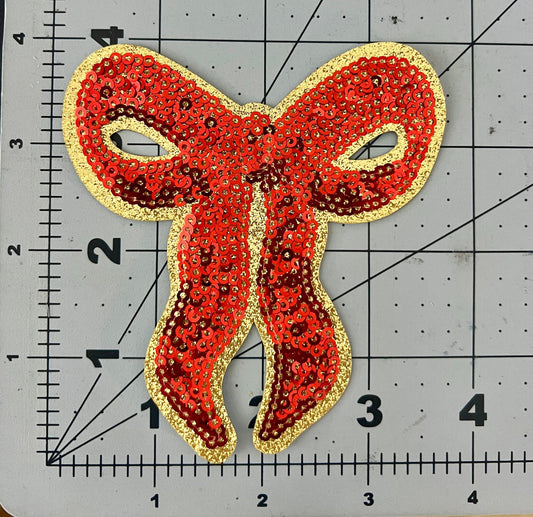 Red Bow Hat Patch