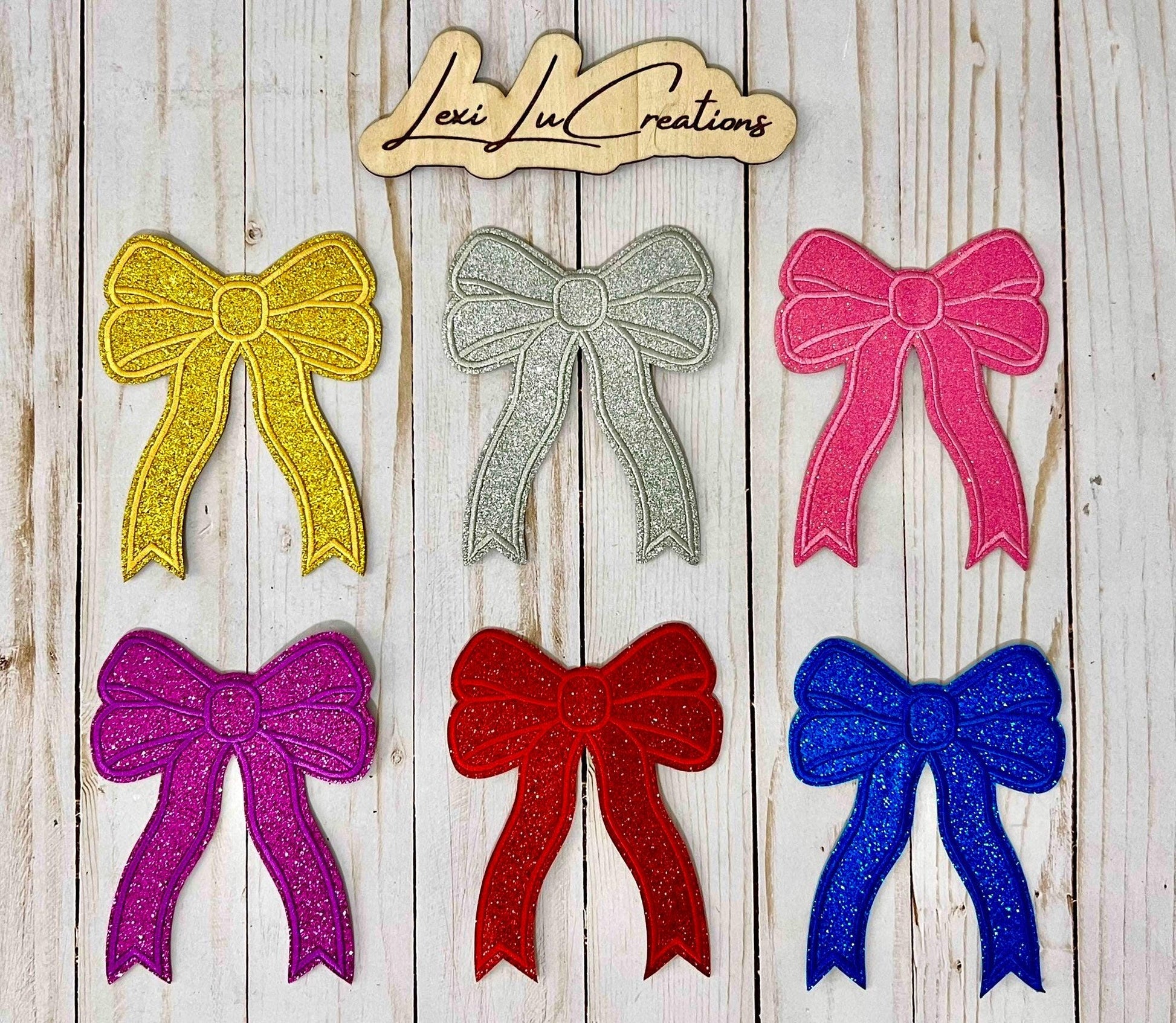 Glitter Bow Side Patches