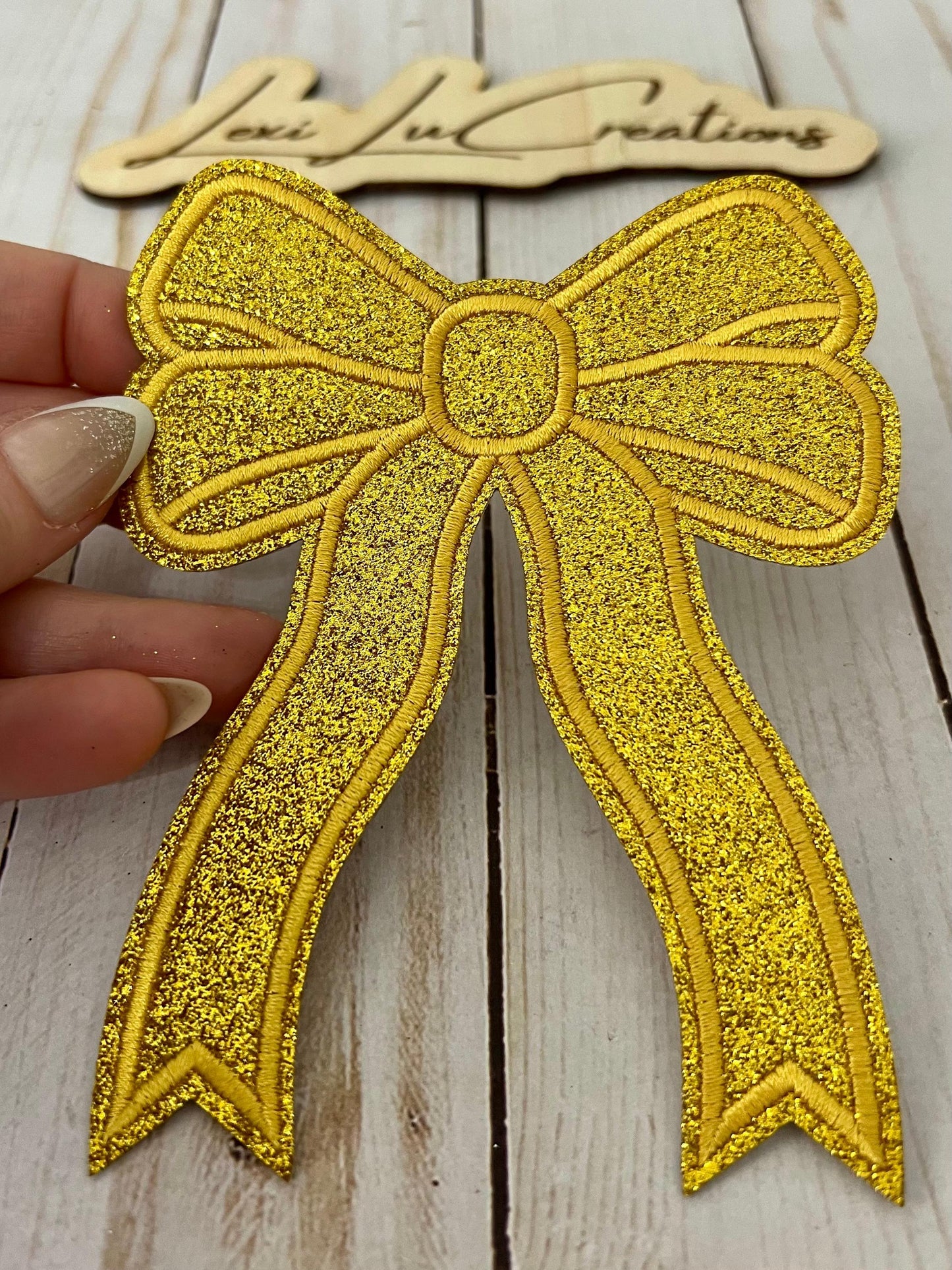 Glitter Bow Side Patches