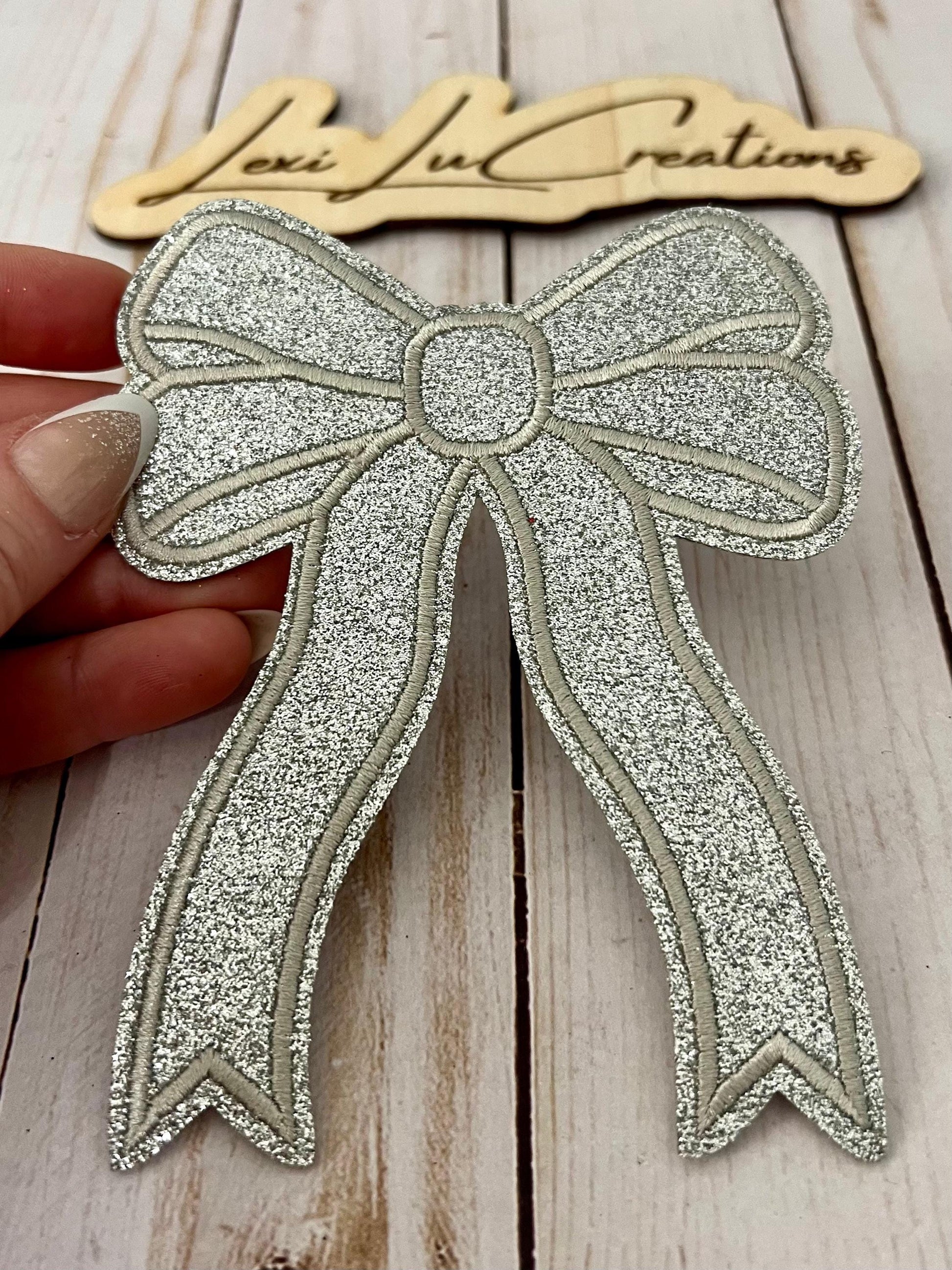 Glitter Bow Side Patches