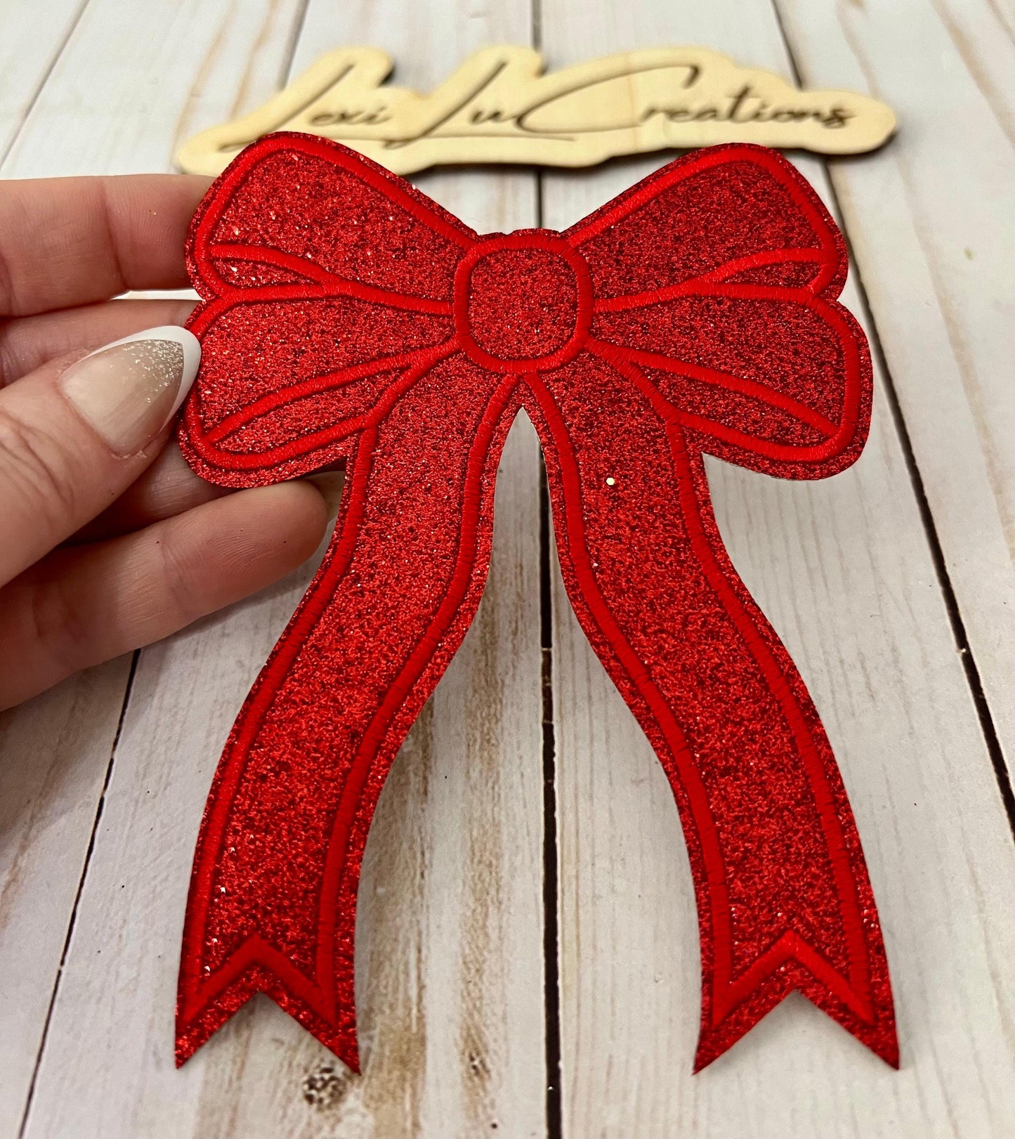 Glitter Bow Side Patches