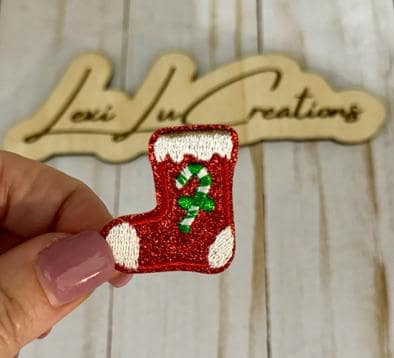 Christmas Stocking Patch | Iron-On Hat Patch | Custom Embroidered Patch for Hats, Jackets, Bags | Easy to Apply | Trendy Accessory Gift