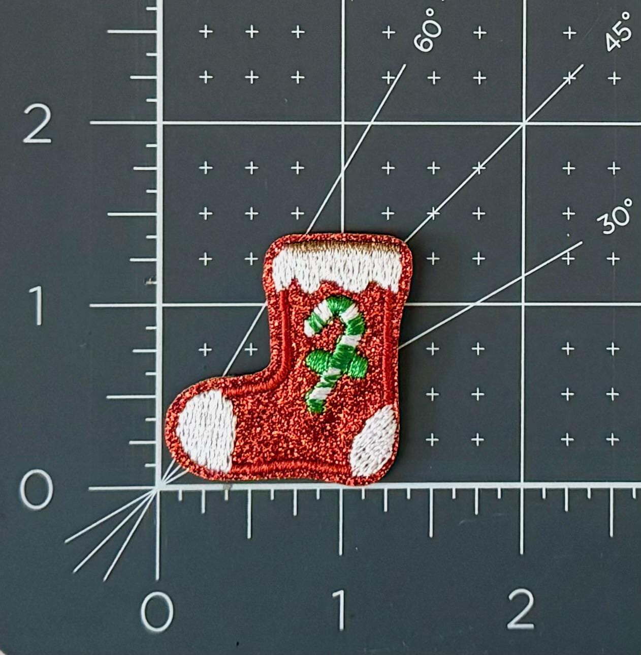 Christmas Stocking Patch | Iron-On Hat Patch | Custom Embroidered Patch for Hats, Jackets, Bags | Easy to Apply | Trendy Accessory Gift