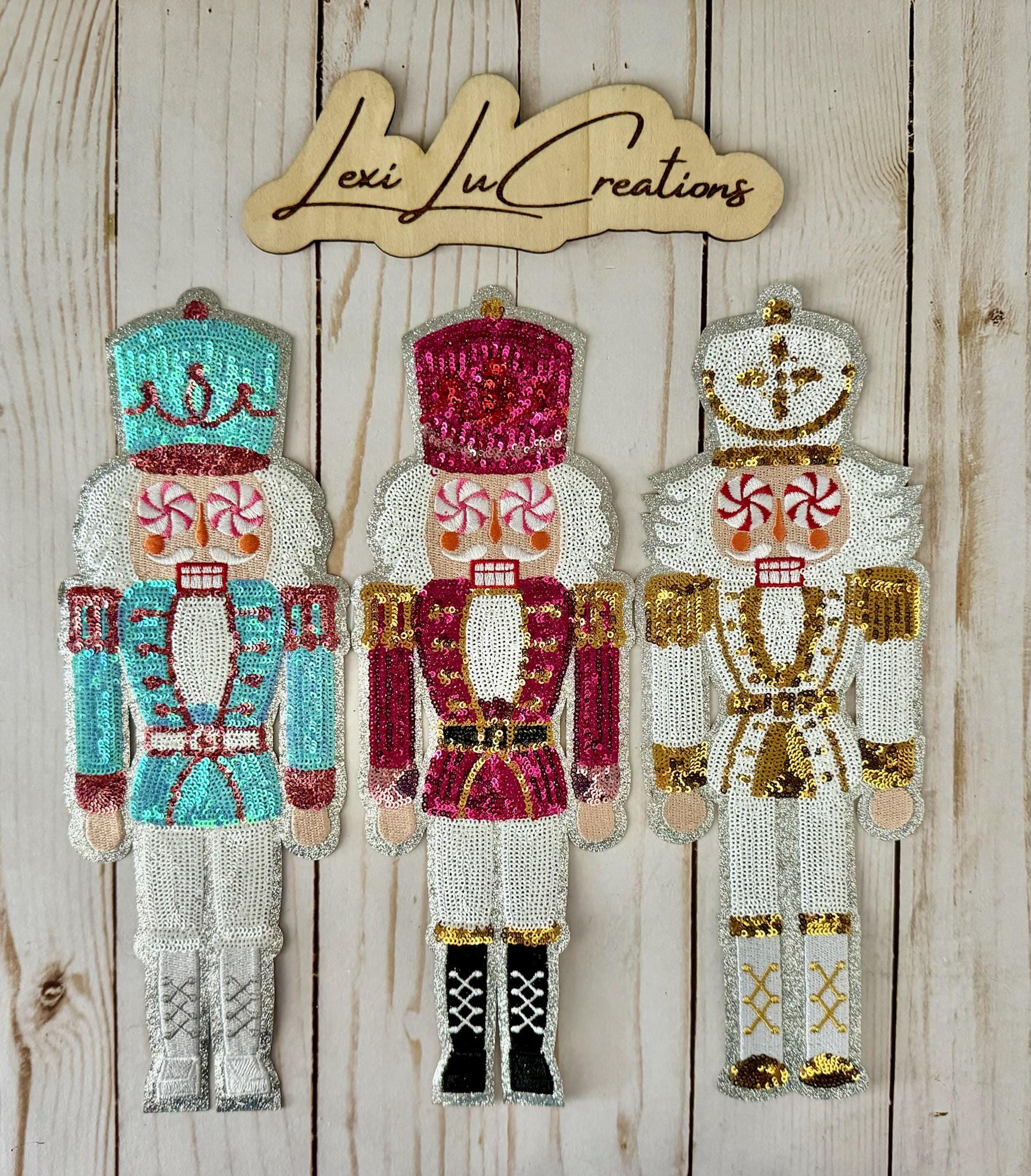 Nutcracker Christmas Patch • Holiday Iron On Patch • Sequin Applique for Shirts