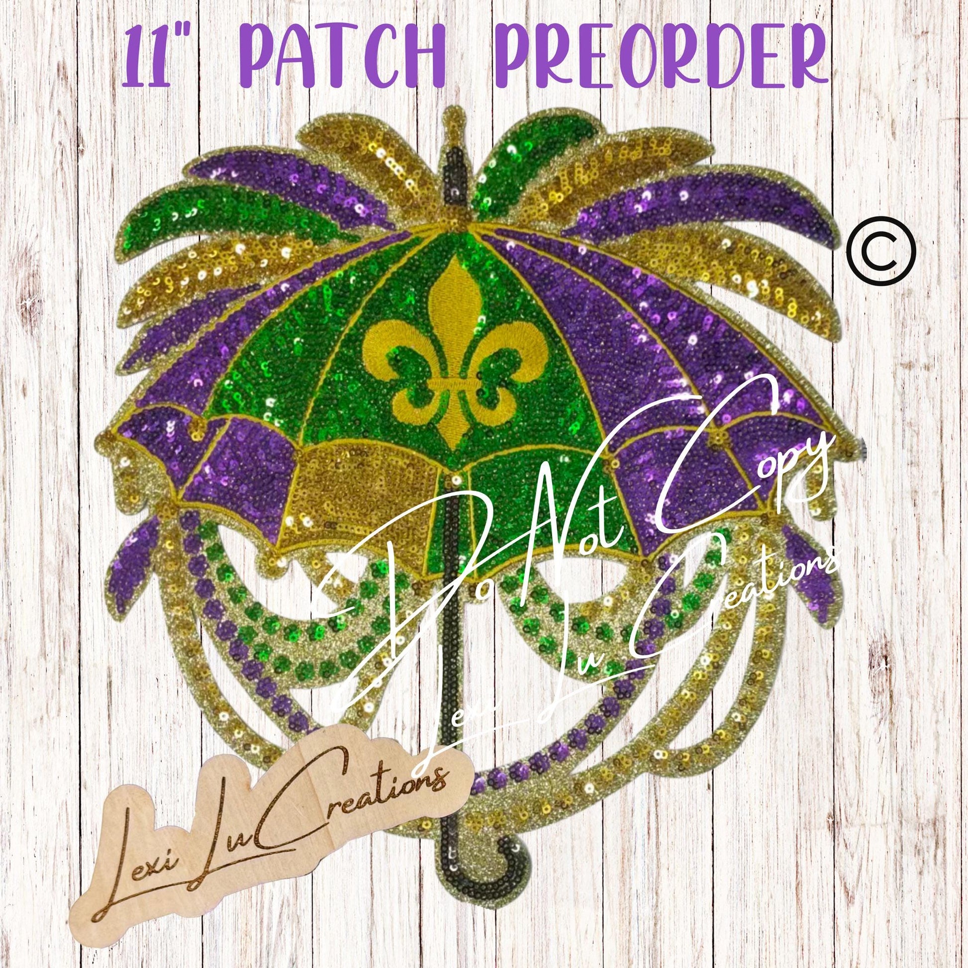 11 in Mardi Gras Umbrella Patch PreOrder