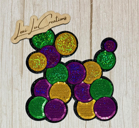 Mardi Gras Balloon Dog Patch