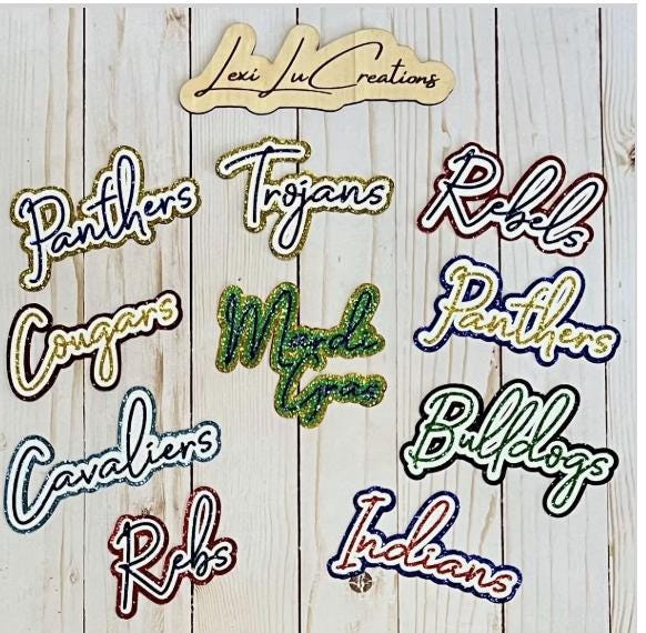 Custom SINGLE 5 in Glitter Iron On Patch | Custom Words Iron On Patch | Custom Names Patch | Hat Patch | Custom Patch