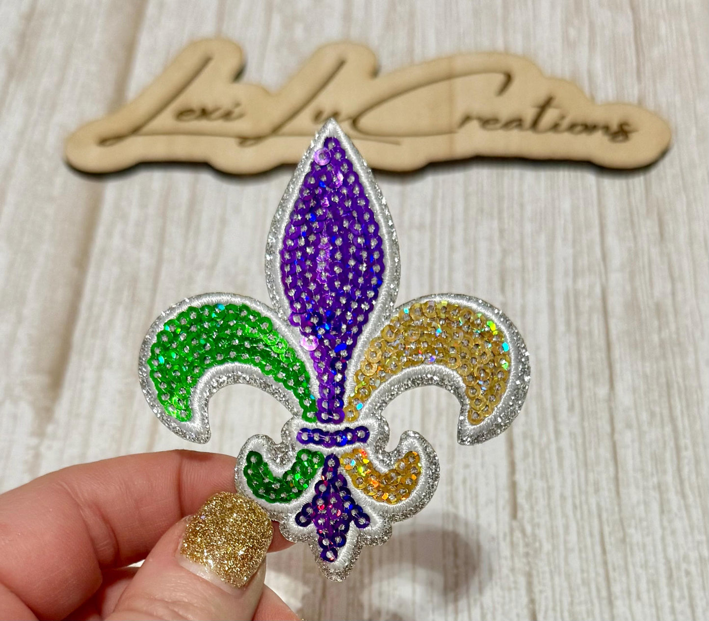 Fleur De Lis Mardi Gras Hat Patch