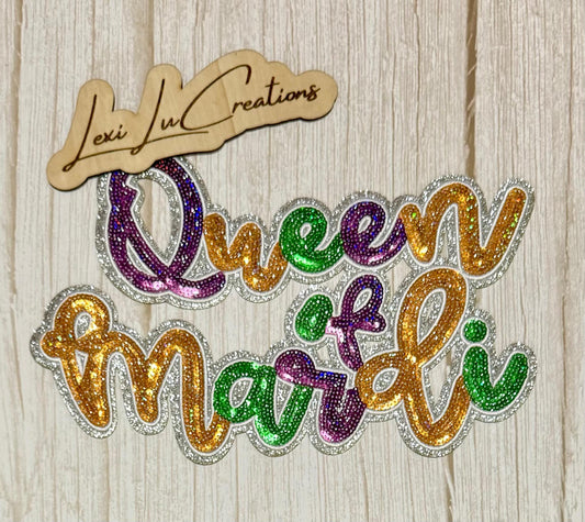 Queen of Mardi Patch | Mardi Gras Iron on Applique