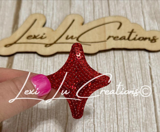 Red Bling Diamond Sequin Star Hat Patch | Sequin Star Patch | Bling Hat Patch | Trucker Hat Patch