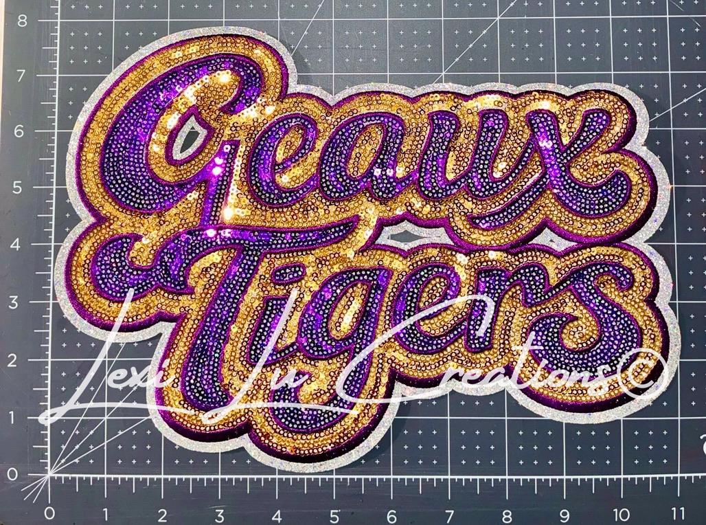 Geaux Tigers Shirt | LSU Sequin Shirt | Purple Gold Tigers Tee | LSU Game Day Shirt | Sparkle Tigers Apparel