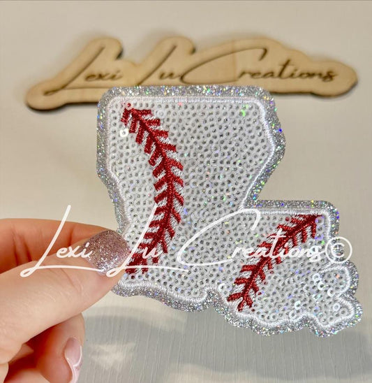 Louisiana Baseball Hat Patch | Sequin Baseball Patch | Louisiana State Patch | Baseball Mom Hat Patch | Trucker Hat Patch | Patch Bar Supply