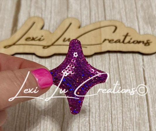 Purple Bling Diamond Sequin Star Hat Patch | Sequin Star Patch | Bling Hat Patch | Trucker Hat Patch