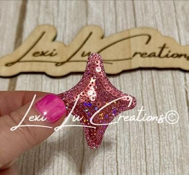Pink Bling Diamond Sequin Star Hat Patch | Sequin Star Patch | Bling Hat Patch | Trucker Hat Patch