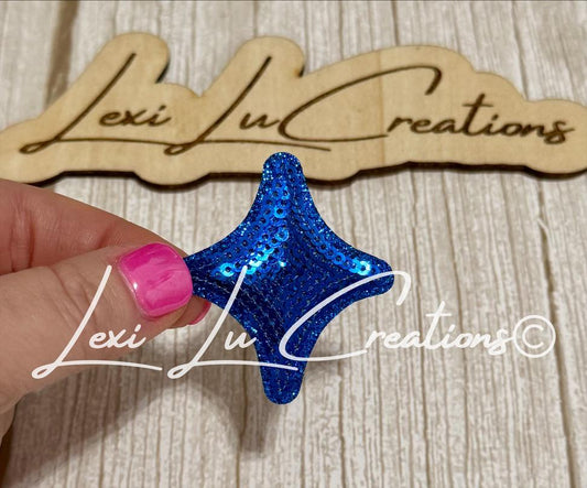 Blue Bling Diamond Sequin Star Hat Patch | Sequin Star Patch | Bling Hat Patch | Trucker Hat Patch
