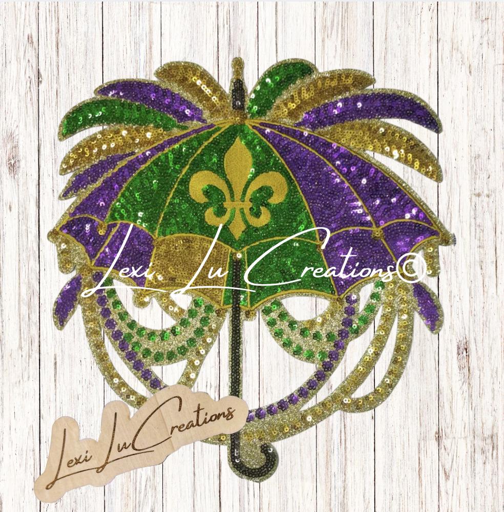 11 in Mardi Gras Umbrella Patch