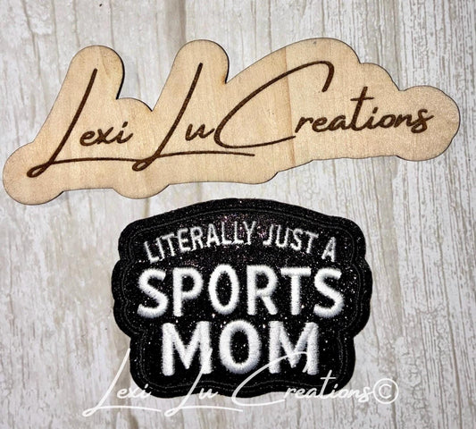 Literally Just a Sports Mom Hat Patch | Sports Mom Patch | Sequin Hat Patch | Trucker Hat Patch | Game Day Hat | Patch Bar Supply