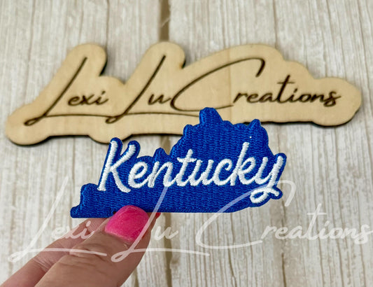 Kentucky State Patch | Kentucky Embroidered Iron-On | State Outline Appliqué | Game Day | Hat & Jacket Patch